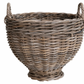 Hand-Woven Rattan Footed Basket w/ Handles