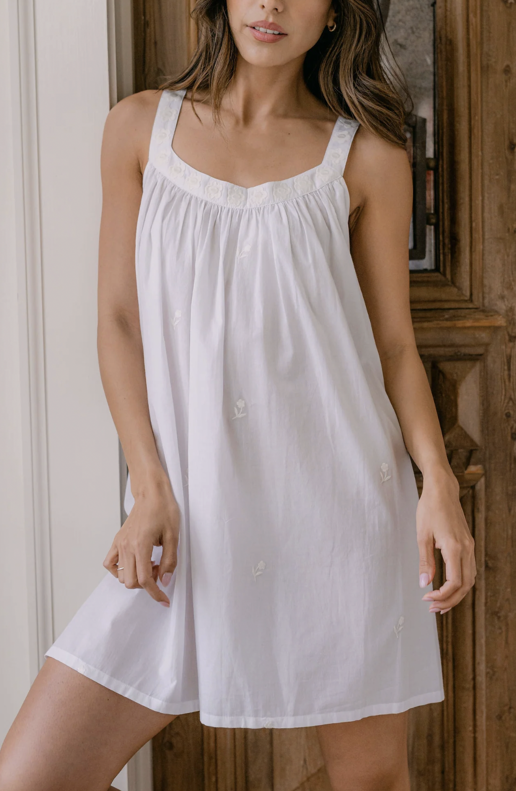 Blue Embroidered Tank Gown
