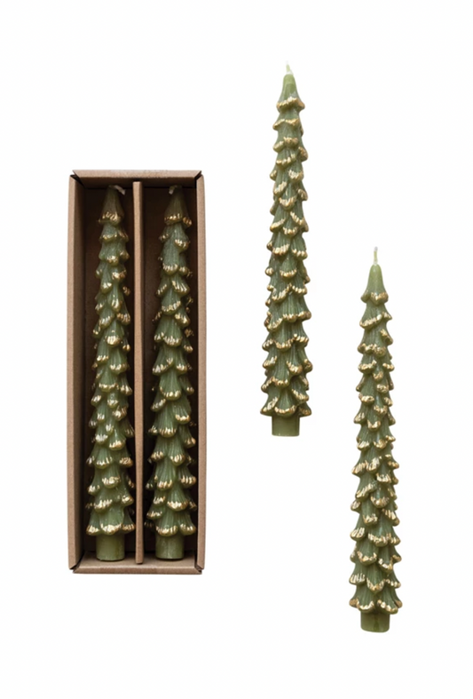 S/2 Evergreen Tree Taper Candles