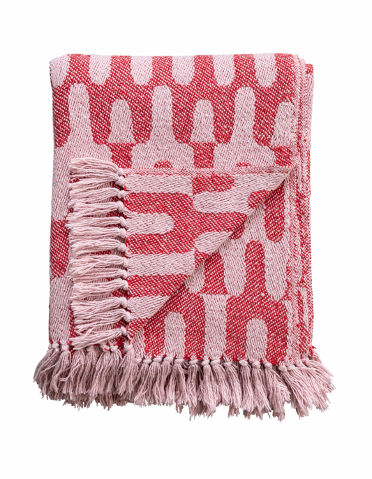 Pink Woven Throw