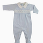 Hand Smocked Blue Footie