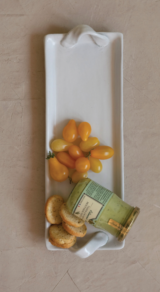 Stoneware Tray with Handles