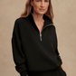 Hawley Half Zip Sweat in Black