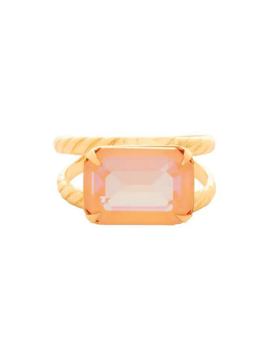 Emerald Orange Cocktail Ring