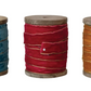 5 Yard 3/4"W Velvet Ribbon with Metallic Gold Edges on Wood Spool
