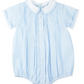Blue Button Front Dot Creeper