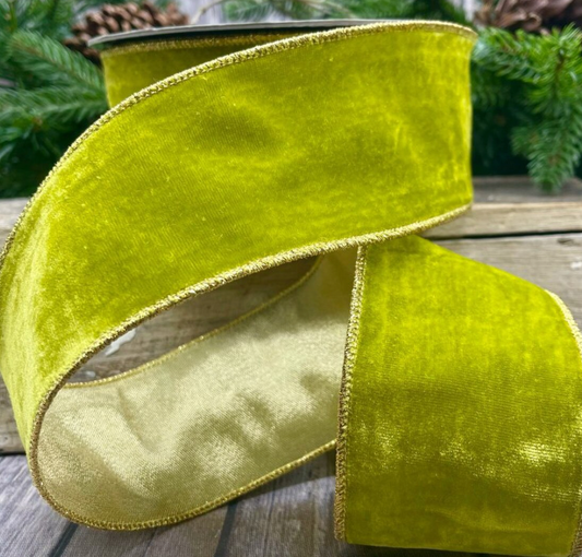 2.5" Vintage French Apple Velvet Ribbon