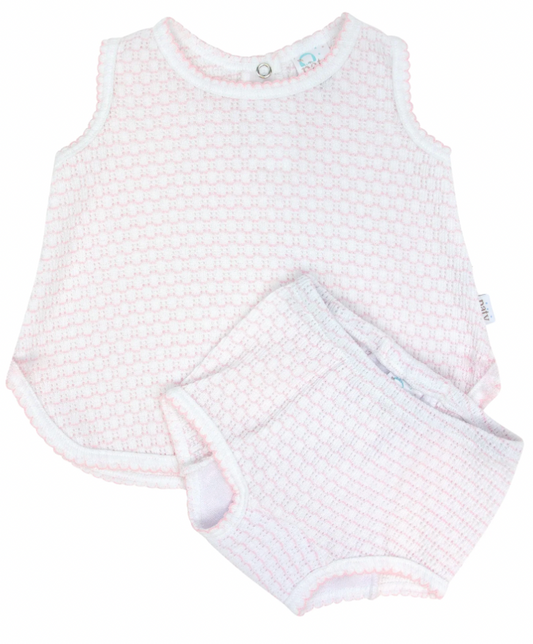 Paty Pink Pinstripe Diaper Set