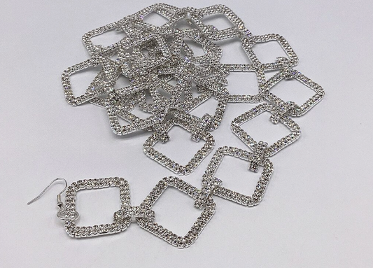 Silver diamond crystal garland hooks