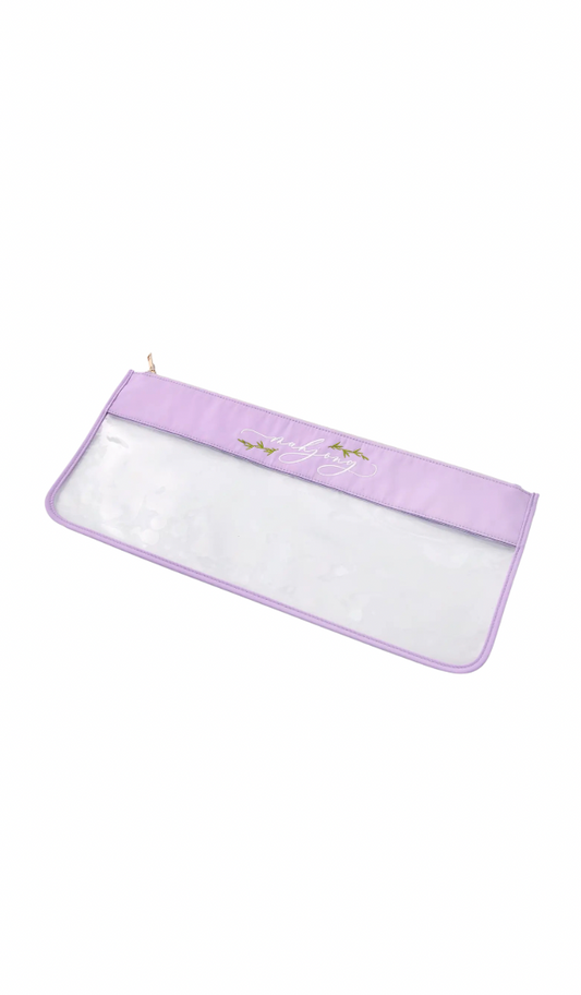 Lilac Script Mahjong Bag