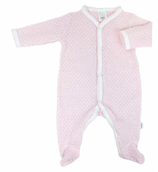 Paty Knit Pink Solid Color Footie