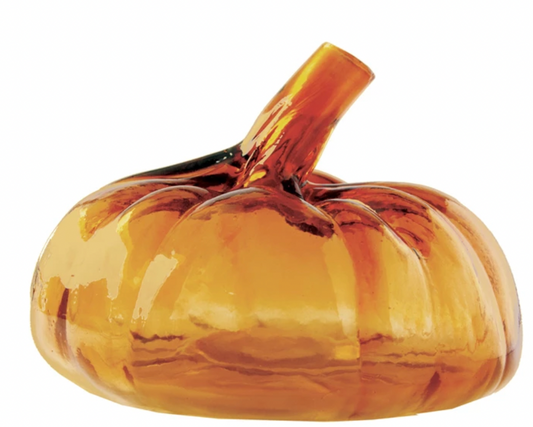 6" Round Glass Pumpkin