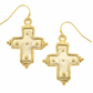Handcast Gold Cross Earrings