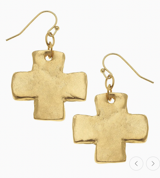 Gold Cross Earrings