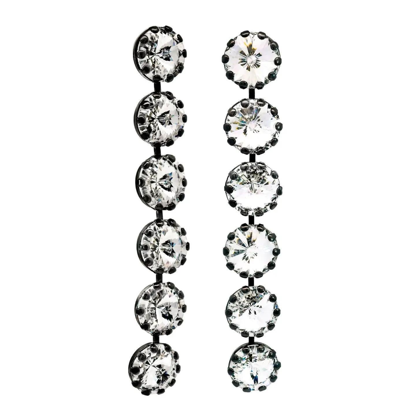 Lilibet Earrings in Gunmetal and Clear