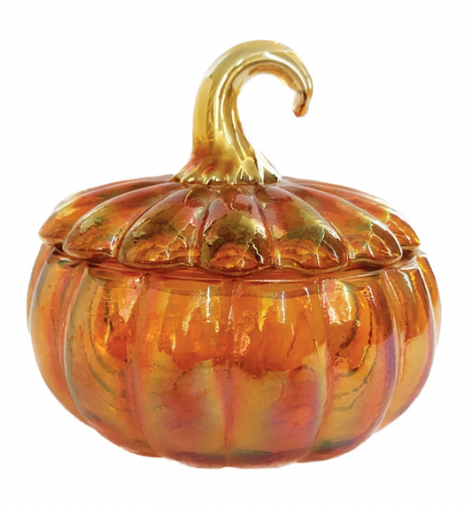 Round Glass Pumpkin with Lid