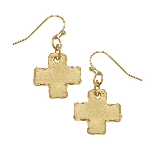 Mini Square Cross Earrings