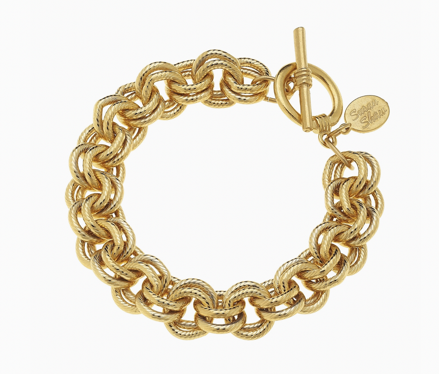 Susan Shaw Gold Double Link Chain Bracelet