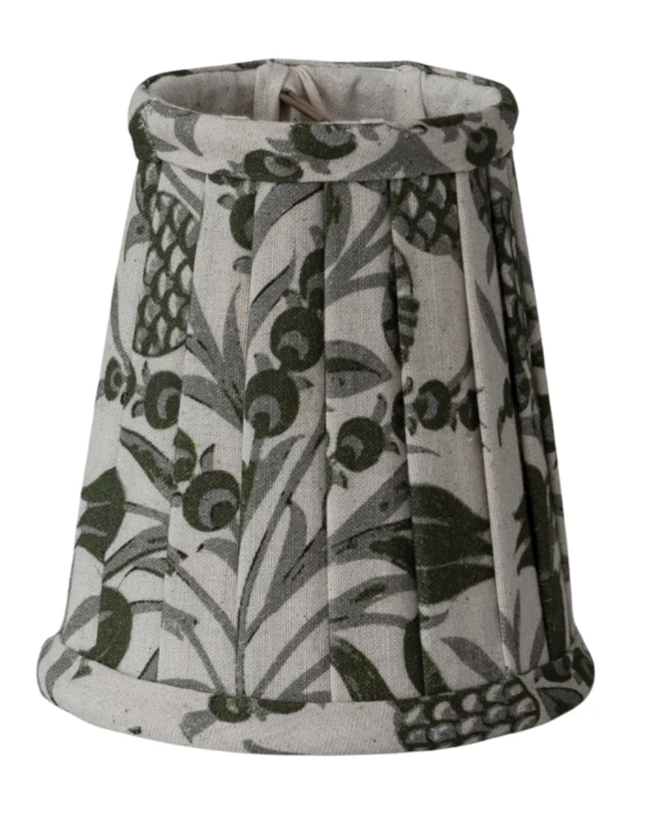 Cotton & Linen Printed Pleated Clip-on Lampshade