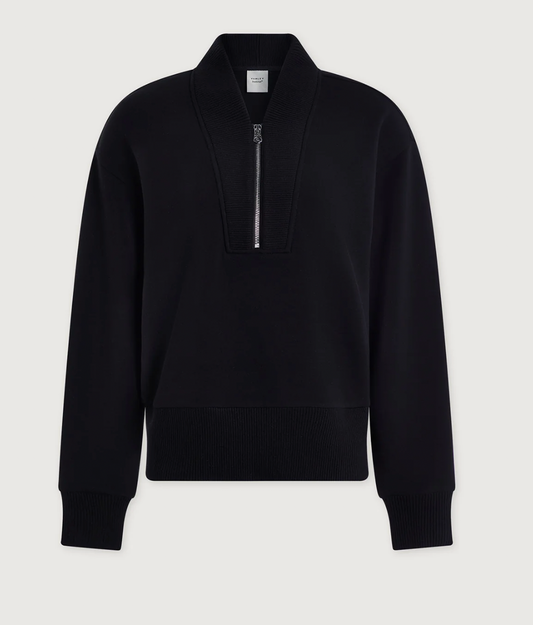 Sally Half Zip Sweat in Black