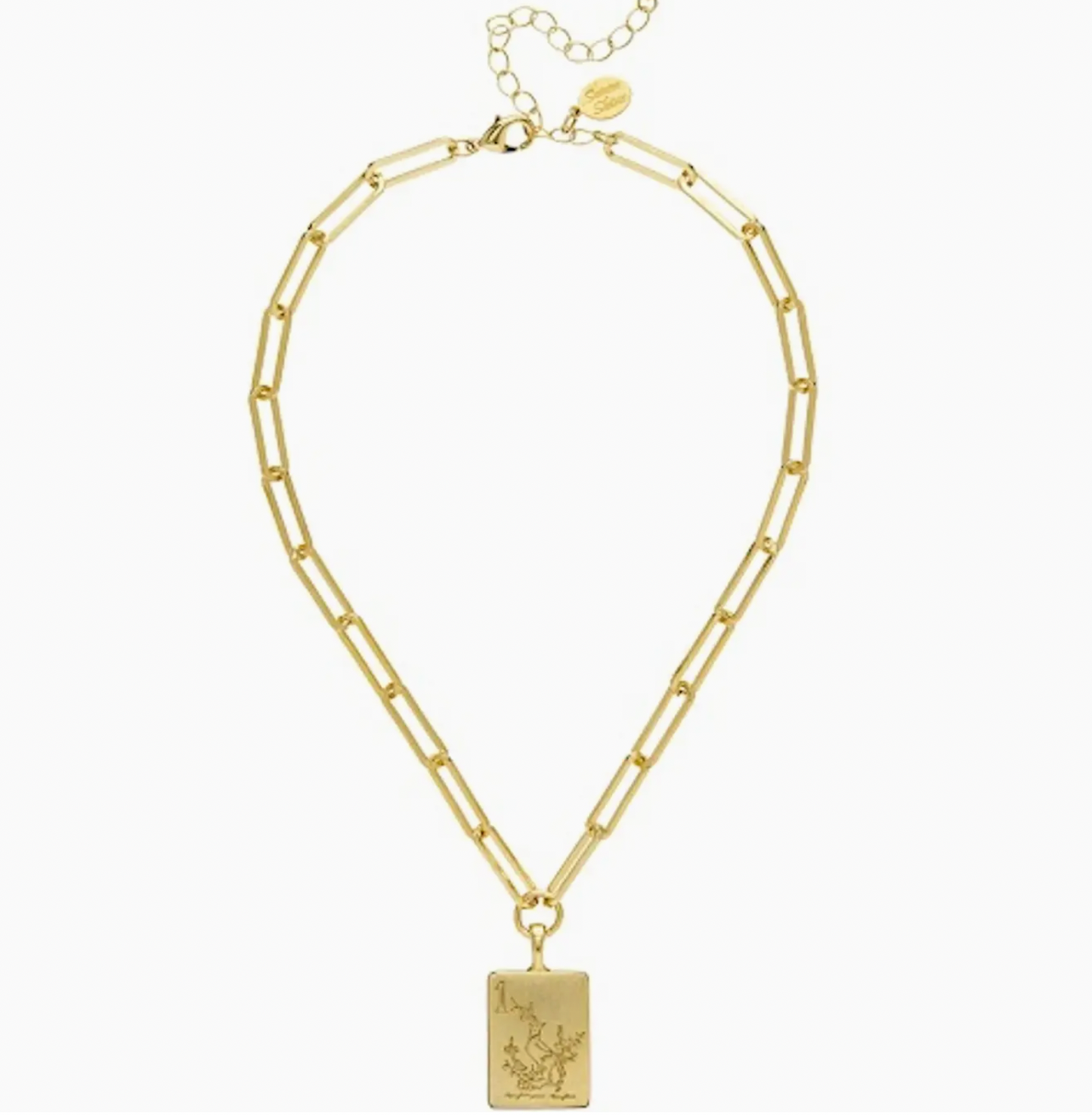 1 Bam Bird Mahjong Tile Paperclip Necklace