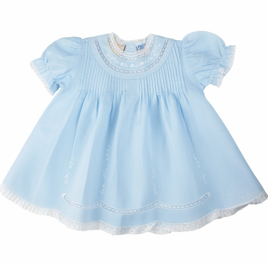 Blue Scalloped Trim Slip Dress