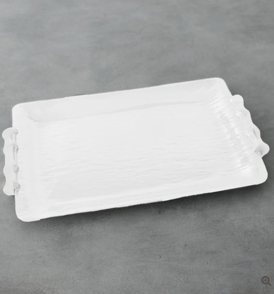 VIDA Bamboo Md Rectangular Tray (White)