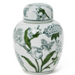 7" Green and White Temple Jar