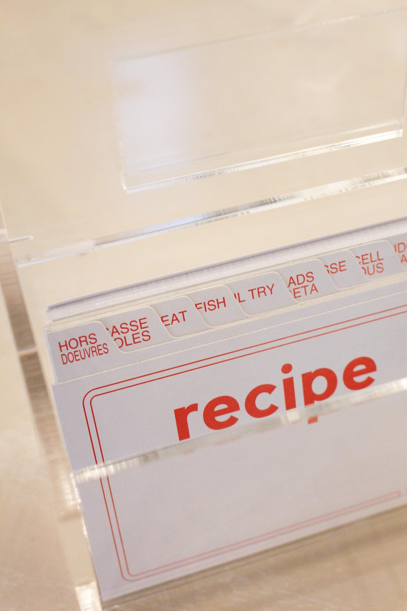 Acrylic Recipe Box with Cards