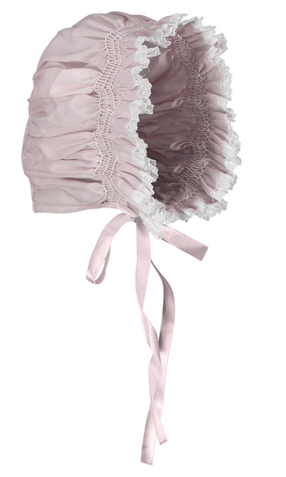 Girls Newborn Smocked Lace Bonnet