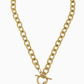 Gold Cross Toggle Front Necklace