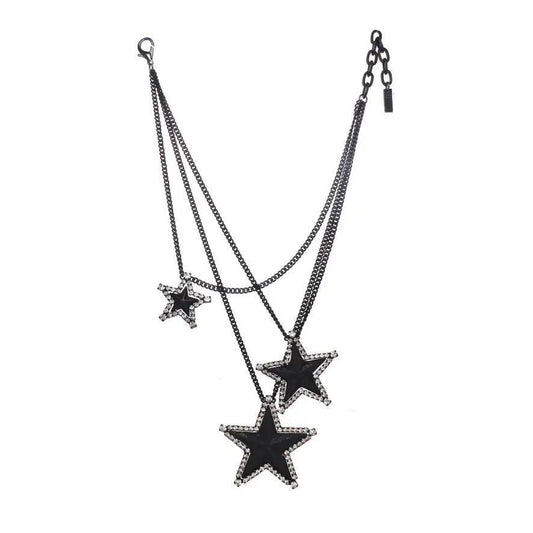 Rhinestone Cowboy Necklace in Metallic Black
