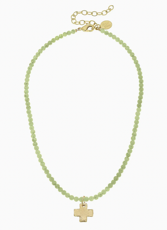Alys Green Cross Necklace