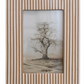 Resin Striped Photo Frame, White & Caramel Color