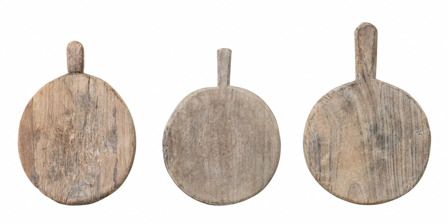 Found Decorative Wood Bread Board with Handle