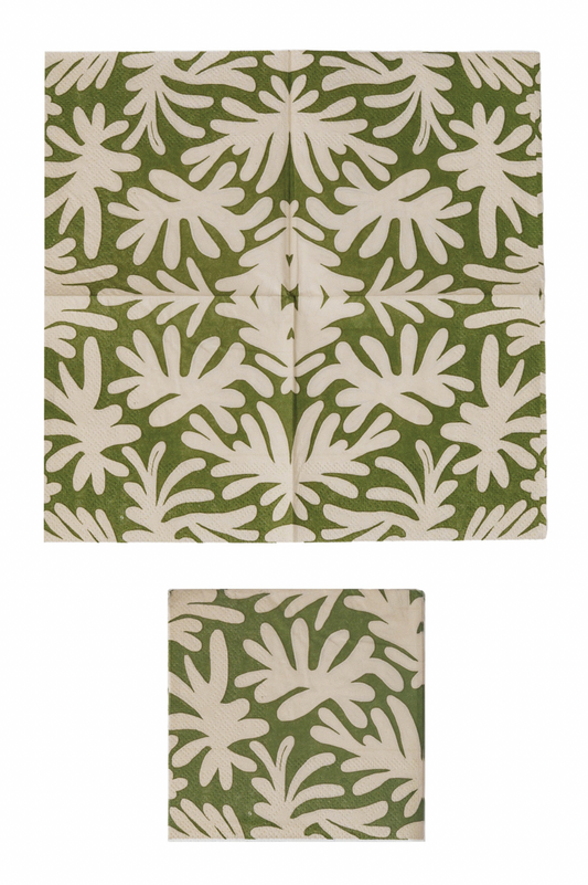 Abstract Leaf Cocktail Napkins