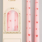 Pink and Red Heart Candles S/2