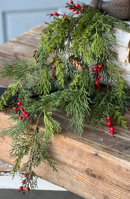 34" Alpine Berries Hanging