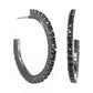 Slim Hoop Earrings Gunmetal Jet