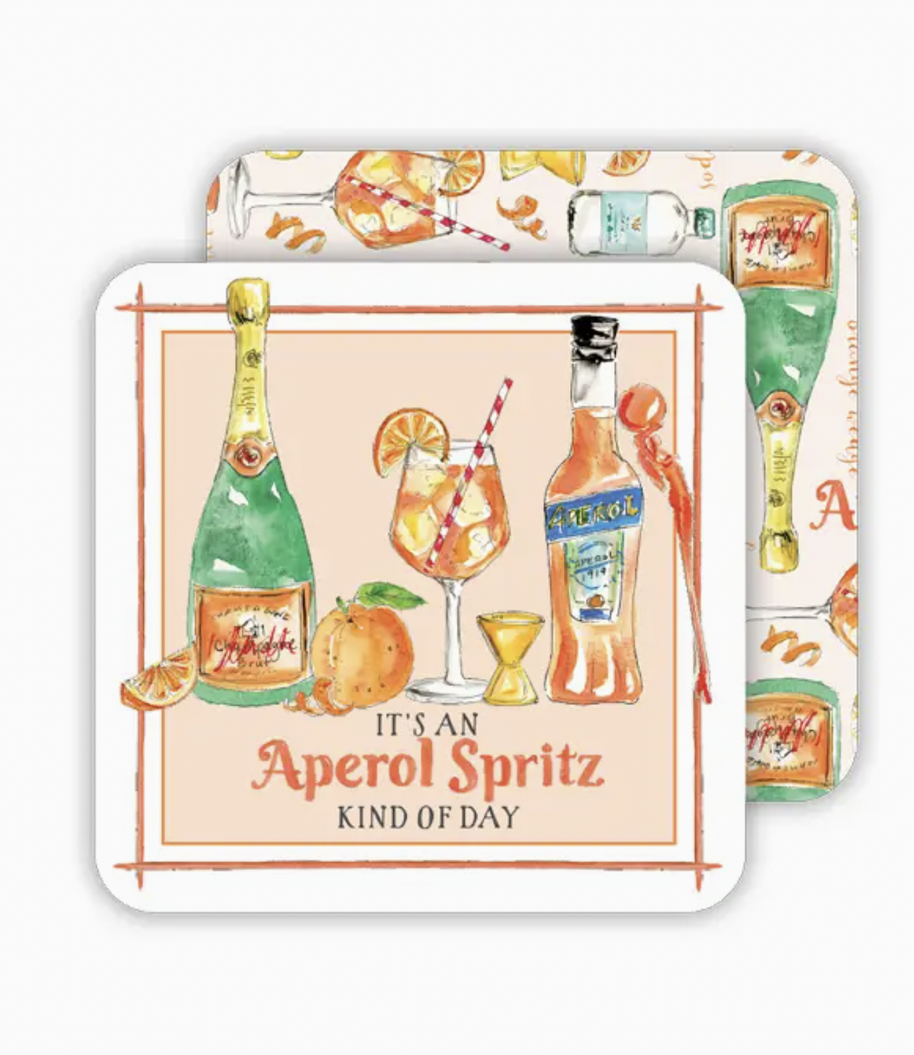 Aperol Spritz Square Coasters