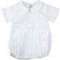 White Pintuck Button Belt Creeper