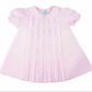 Pink Lace Inlay Pleated Dress