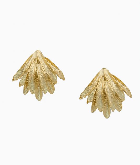 Gold Feather Burst Earrings