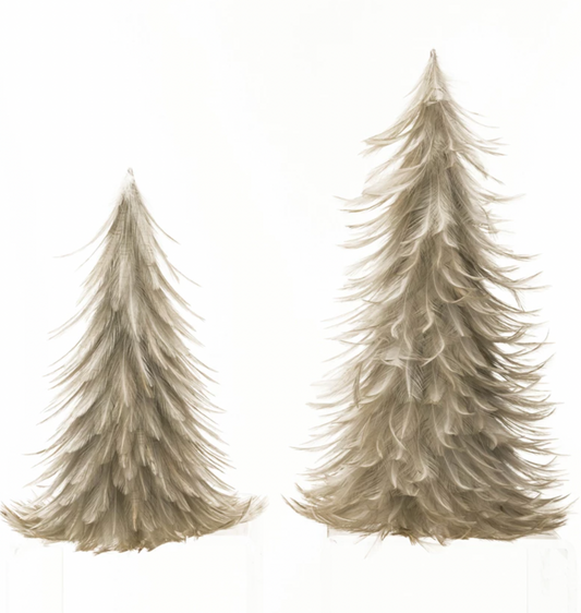 S/2 Grey Feather Trees