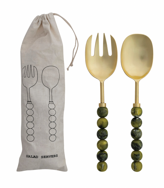 Stainless Steel Green Salad Servers